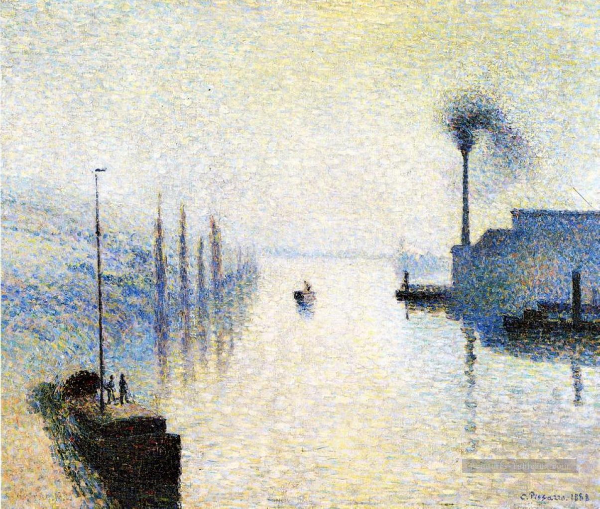 ile lacruix rouen effet de brouillard 1888 Camille Pissarro Peintures à l'huile